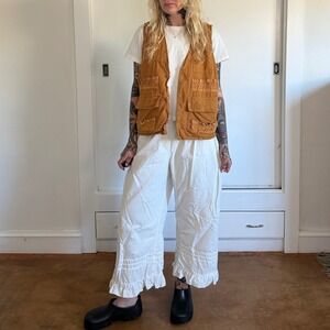 Vintage 1970s KMart CottonHunting Utility Vest Tobacco Brown Multi Pocket Mens L